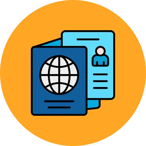 icono de un pasaporte para representar la nacionalidades en frances